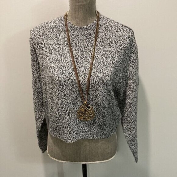 H&M Black Marbled Knit Crew Neck Sweater​​​​ - Picture 4 of 11